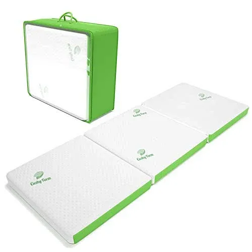 Cushy Form 4-Inch Foldable Foam Floor Mattress with Case - Portable Travel Bed