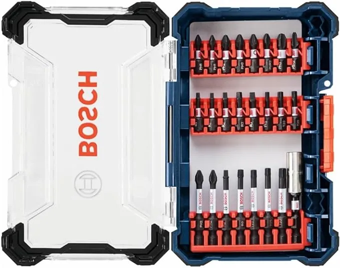 BOSCH SDMS38 38-Piece Assorted Impact Tough Screwdriving Custom Case System Set for Screwdriving Applications