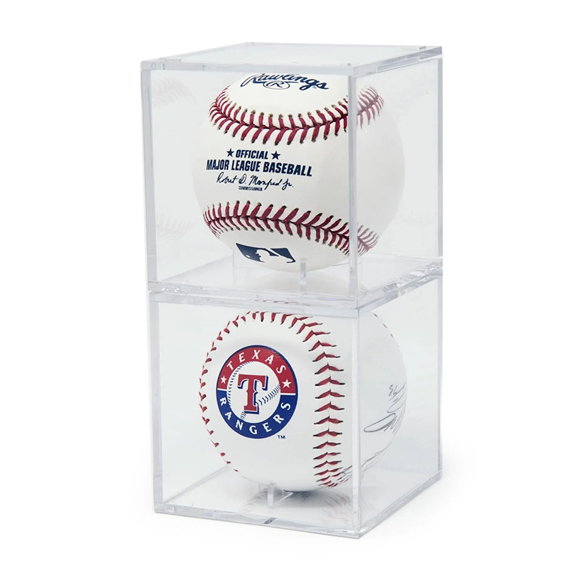 THE ORIGINAL BALLQUBE UV Grandstand Baseball Display Case (2 Pack) - 2.88&#034;