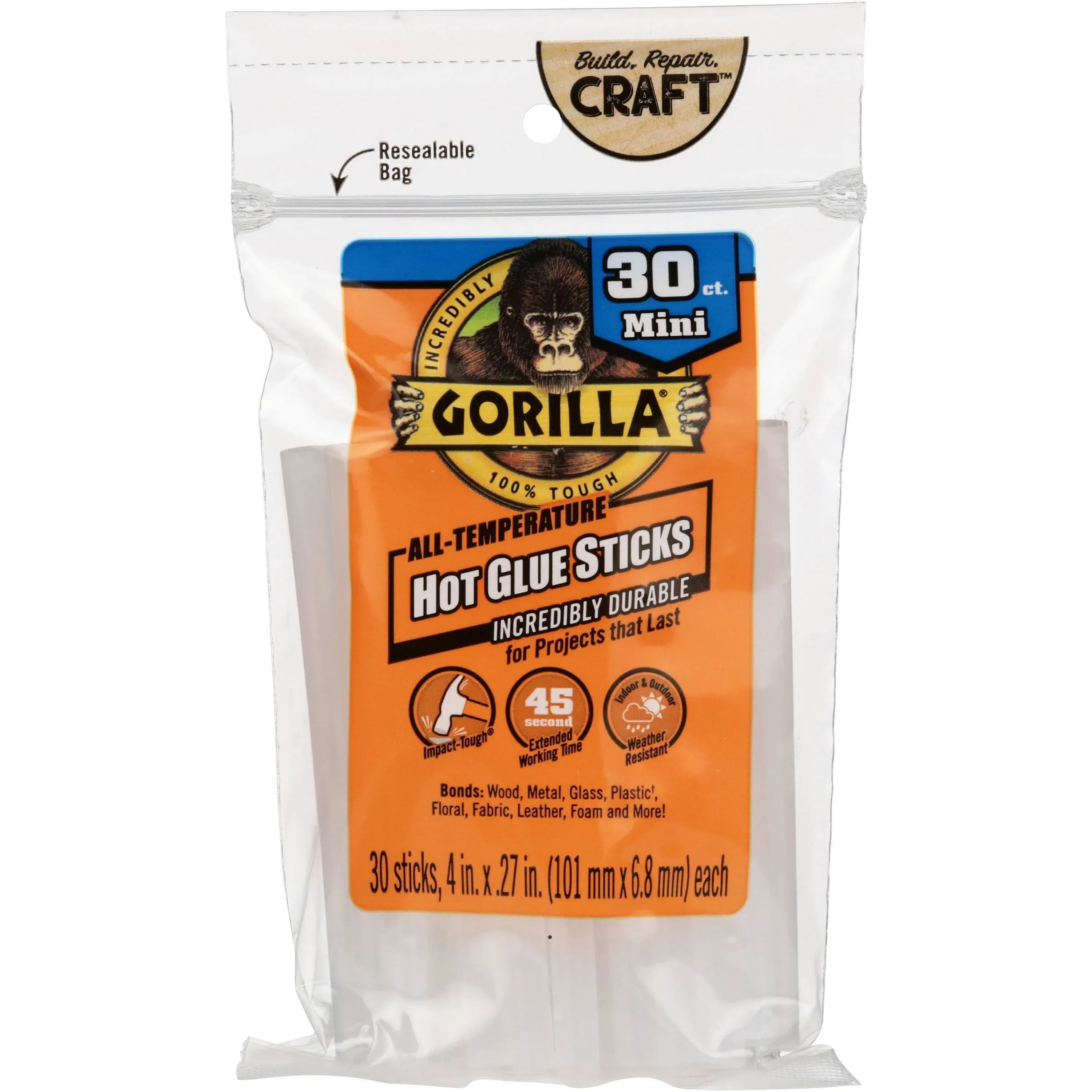 Gorilla Hot Glue Sticks Mini