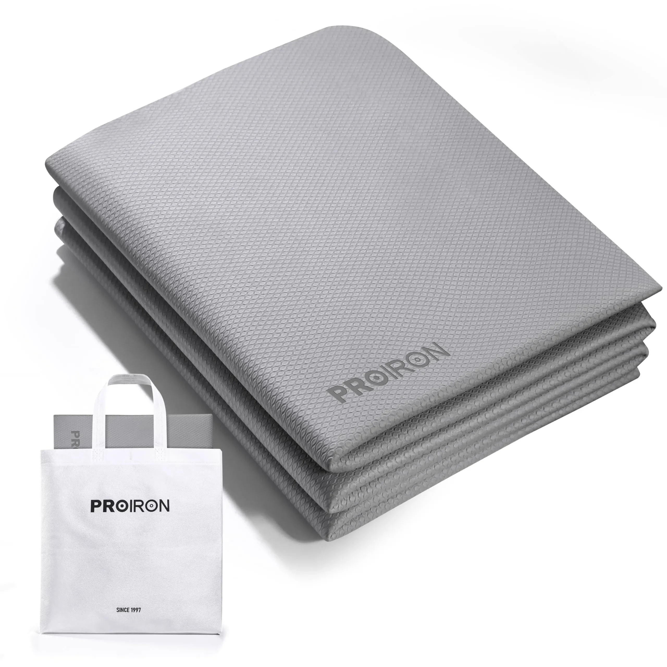 PROIRON Travel Yoga Mat - TPE Foldable Mat for Yoga, Pilates, and Exercise, Grey