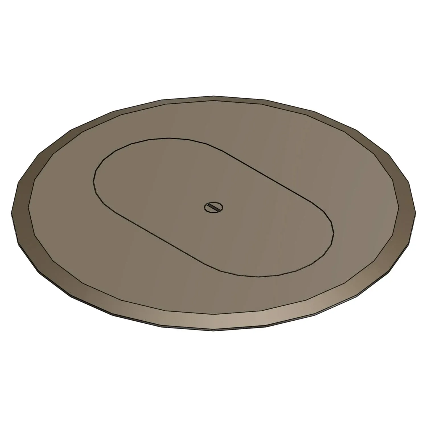 Steel City P 68 DRC Brn Floor Box Cover, Round, 6 in, Brown