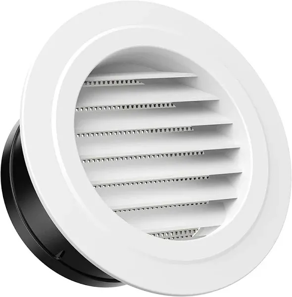 Hon&Guan 6'' Soffit Vent Exhaust Vent, 6 Inch Round Air Vent Dryer Vent Soffit with Built-in a Fly Screen for Bathroom Office Home(150mm）