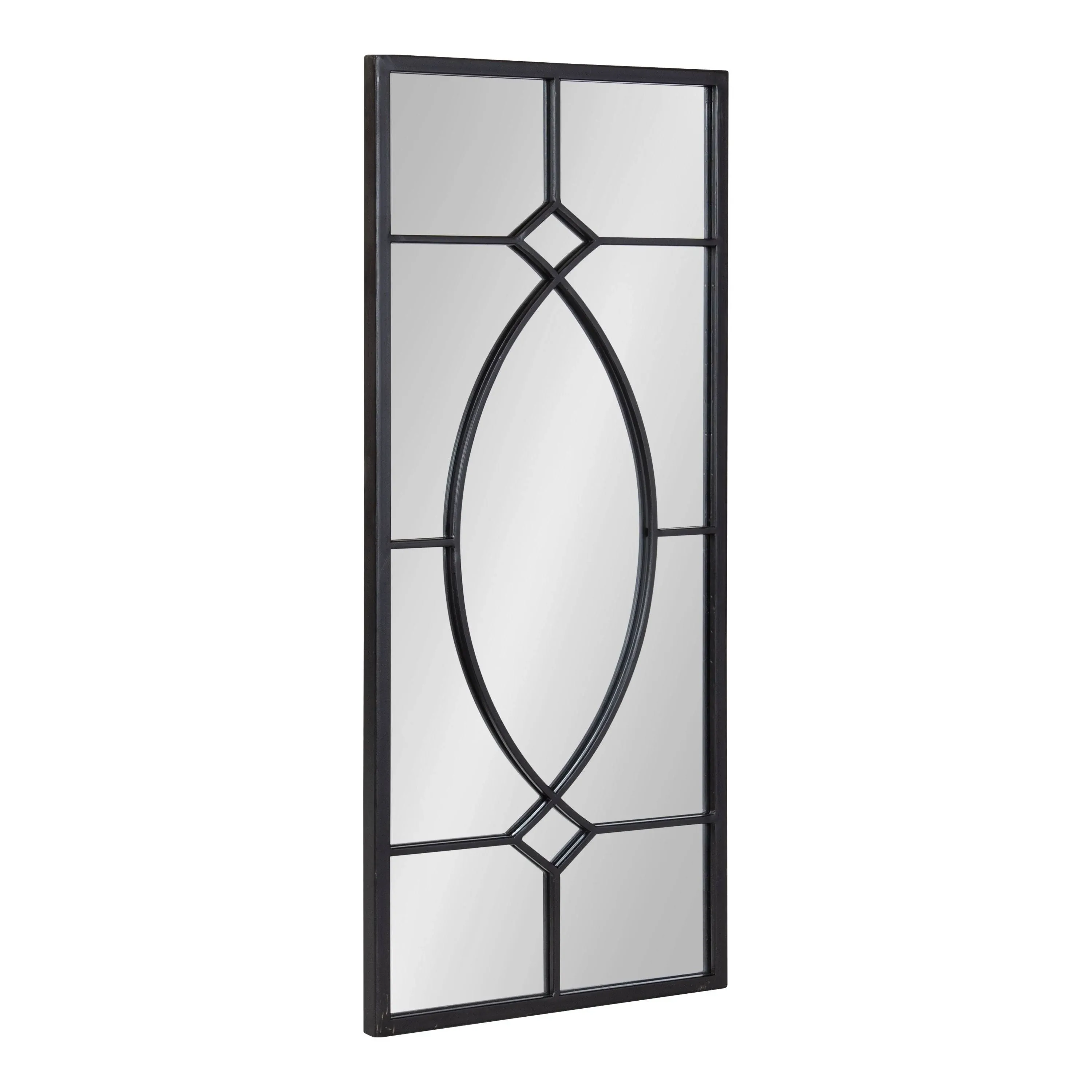 Kate and Laurel Bakersfield Farmhouse Wall Mirror, 13 x 30, Black, Traditional Metal Framed Mirror for Wall