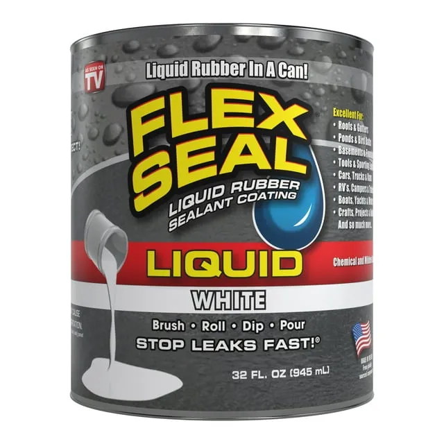 Flex Seal Liquid Rubber Sealant Coating, 32 oz, White