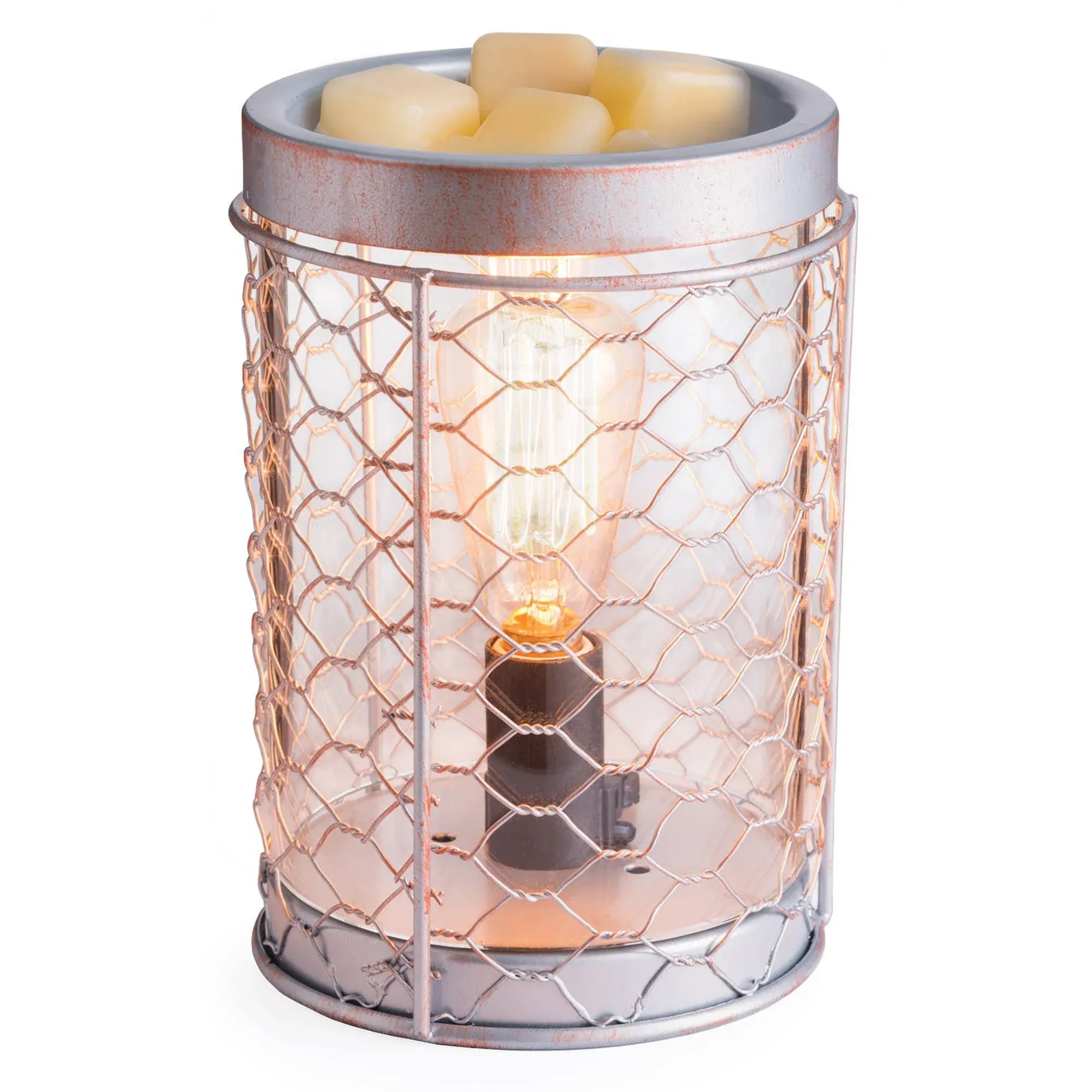 Candle Warmers Etc Fragrance Warmer, Edison Bulb Illumination, Chicken Wire