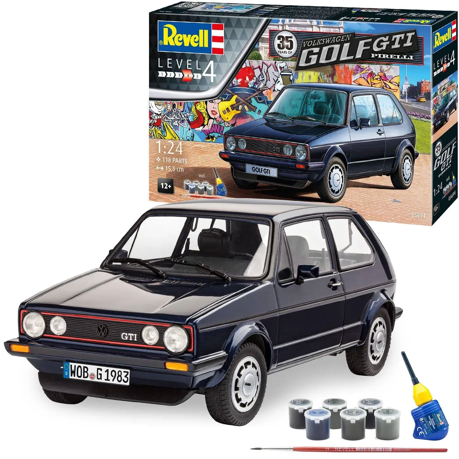 Revell Model Kit - VW Golf 1 GTI Pirelli Car 35 Years - 1: 24 Scale 05694 New