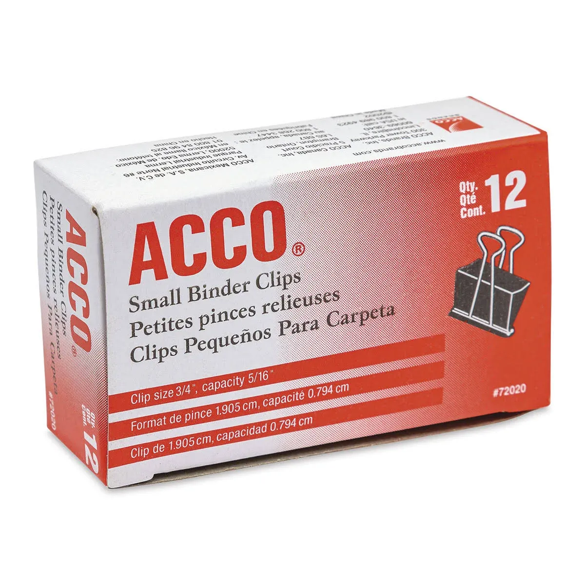 Acco - Binder Clips, Small - 12 Count