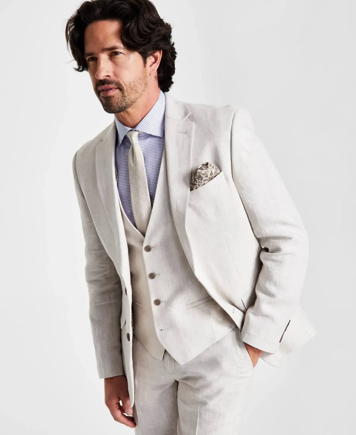 Bar III Men's Slim-Fit Linen Suit Jacket Title