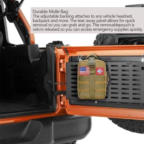 [Upgrade] Survival First Aid Kit Outdoor Molle System with Tactical Gear Set Trauma Kit for Camper Travel Hunting Hiking and Adventures