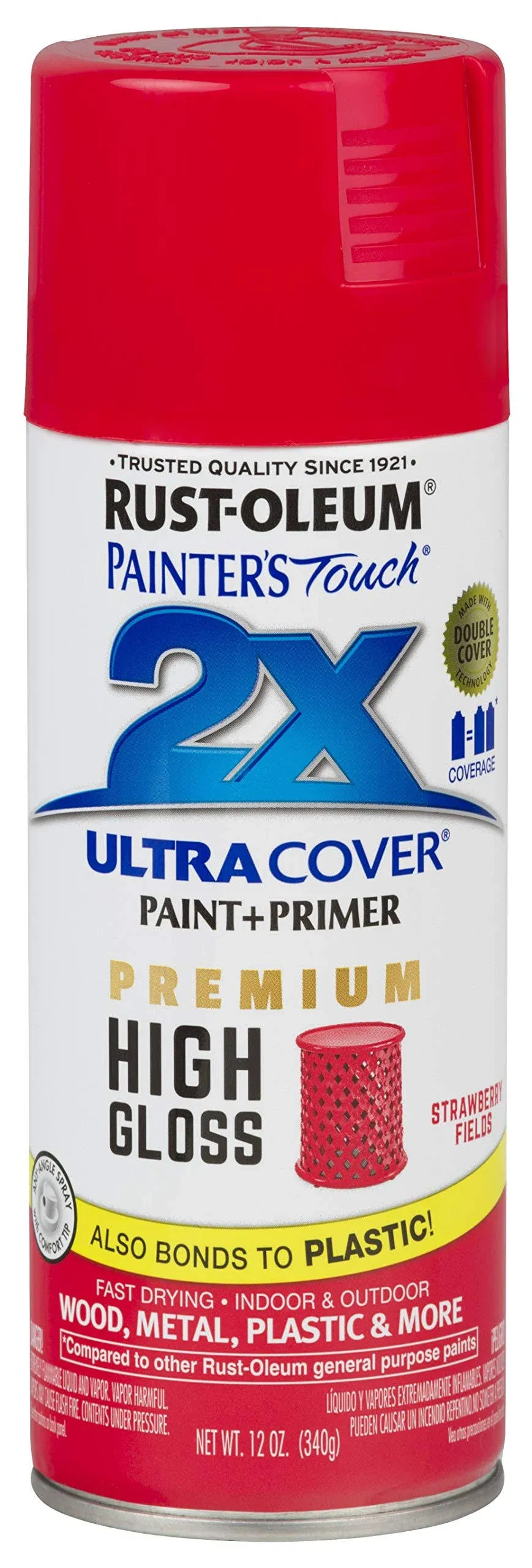 Rust-Oleum 331180 Painter's Touch 2X Ultra Cover Spray Paint, 12 oz, High Gloss Strawberry Fields