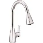 Moen 76162 Slate Single-Handle Pull-Down Sprayer Kitchen Faucet with Deck Plate Chrome