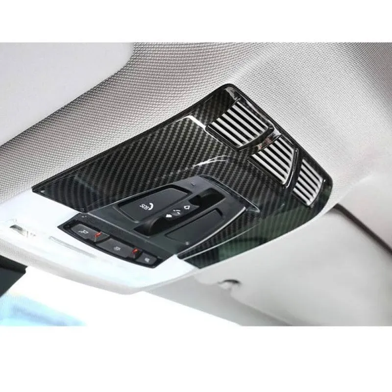 NA ABS Carbon Fiber Color Car Inner Front Reading Light Lamp Panel Cover Trim ...