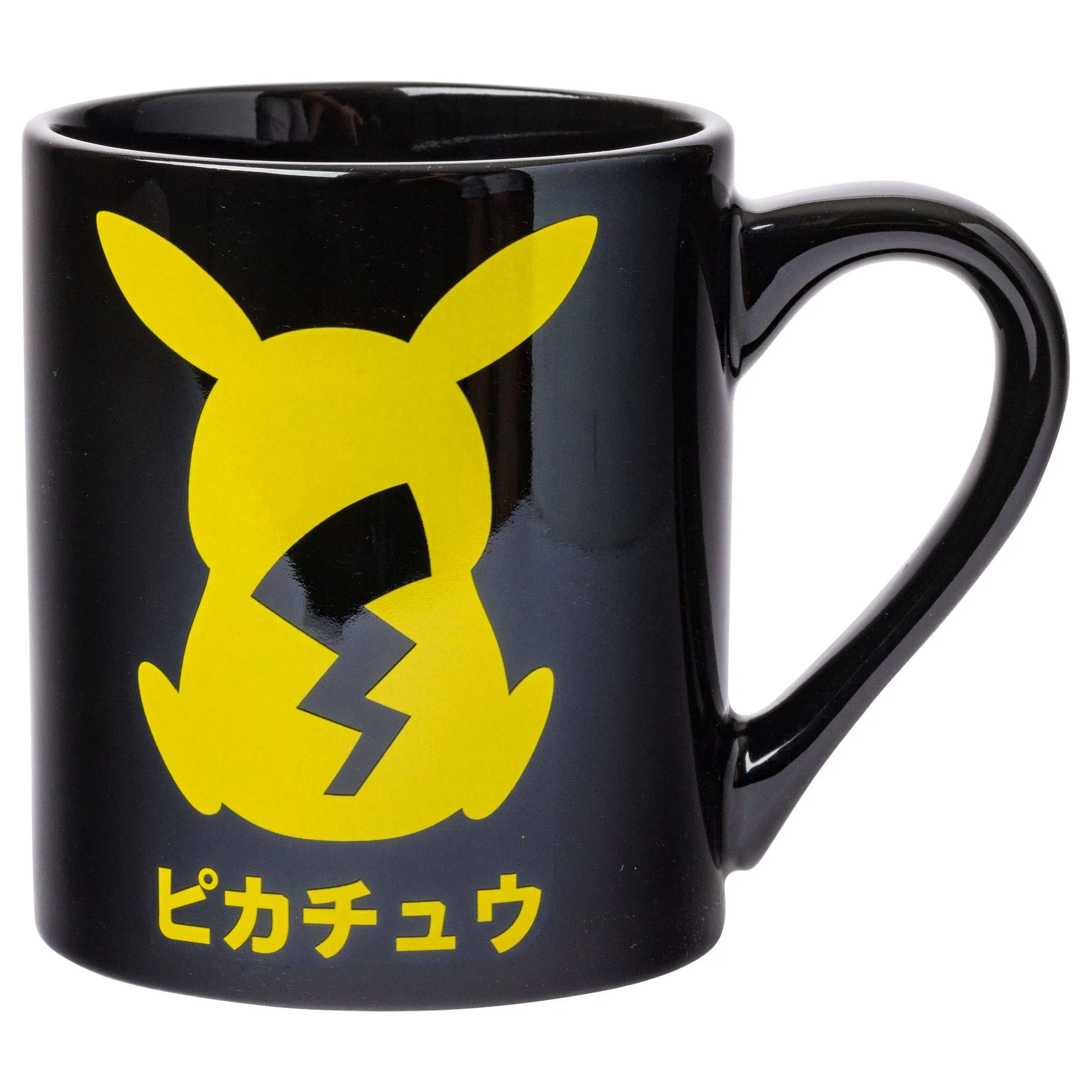 Pokemon Coffee Mug Cup PIKACHU Silhouette 14 oz Black Japanese Letters Pokeball