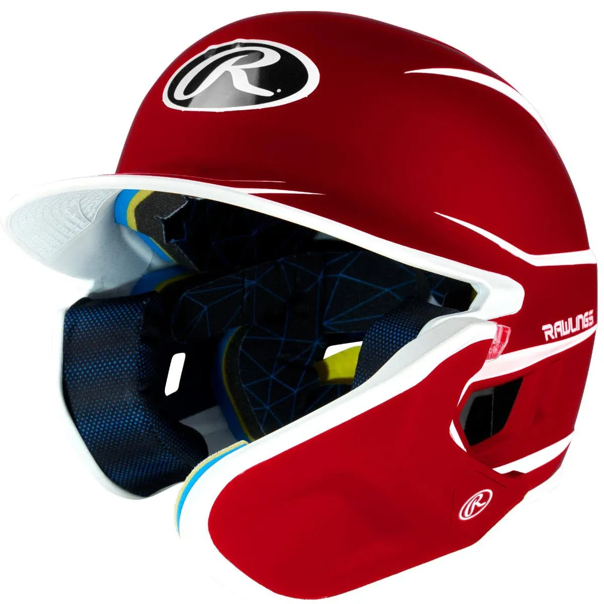 Rawlings Junior Two Tone Mach Adjust Left Hand Batter's Helmet with Adjustable ...