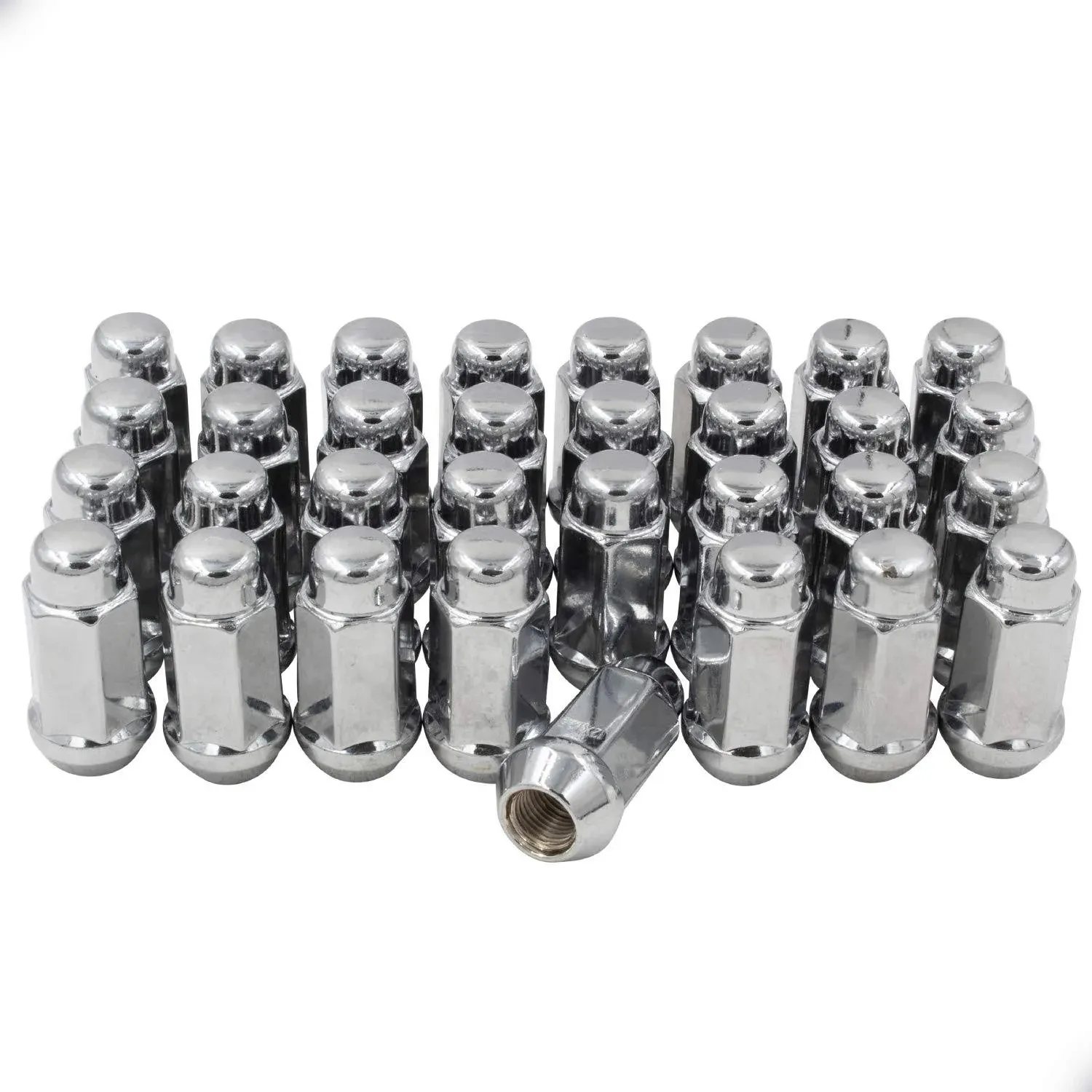 Wheel Accessories Parts 32 PC Chrome Bulge Acorn Lug Nut M14 x 2.0 Thr