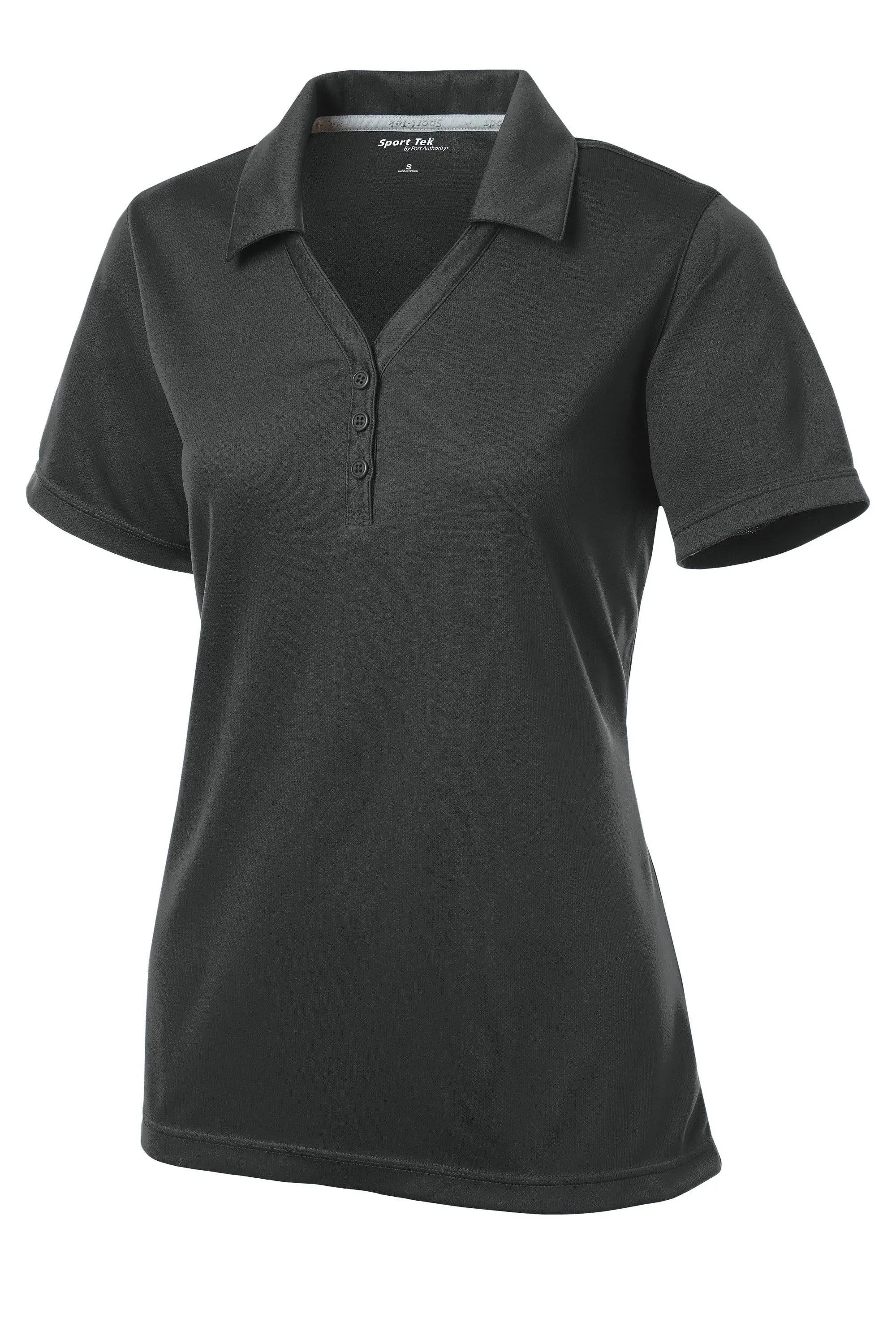 Sport Tek LST680 Ladies PosiCharge Micro-Mesh Polo - Iron Grey - Xs