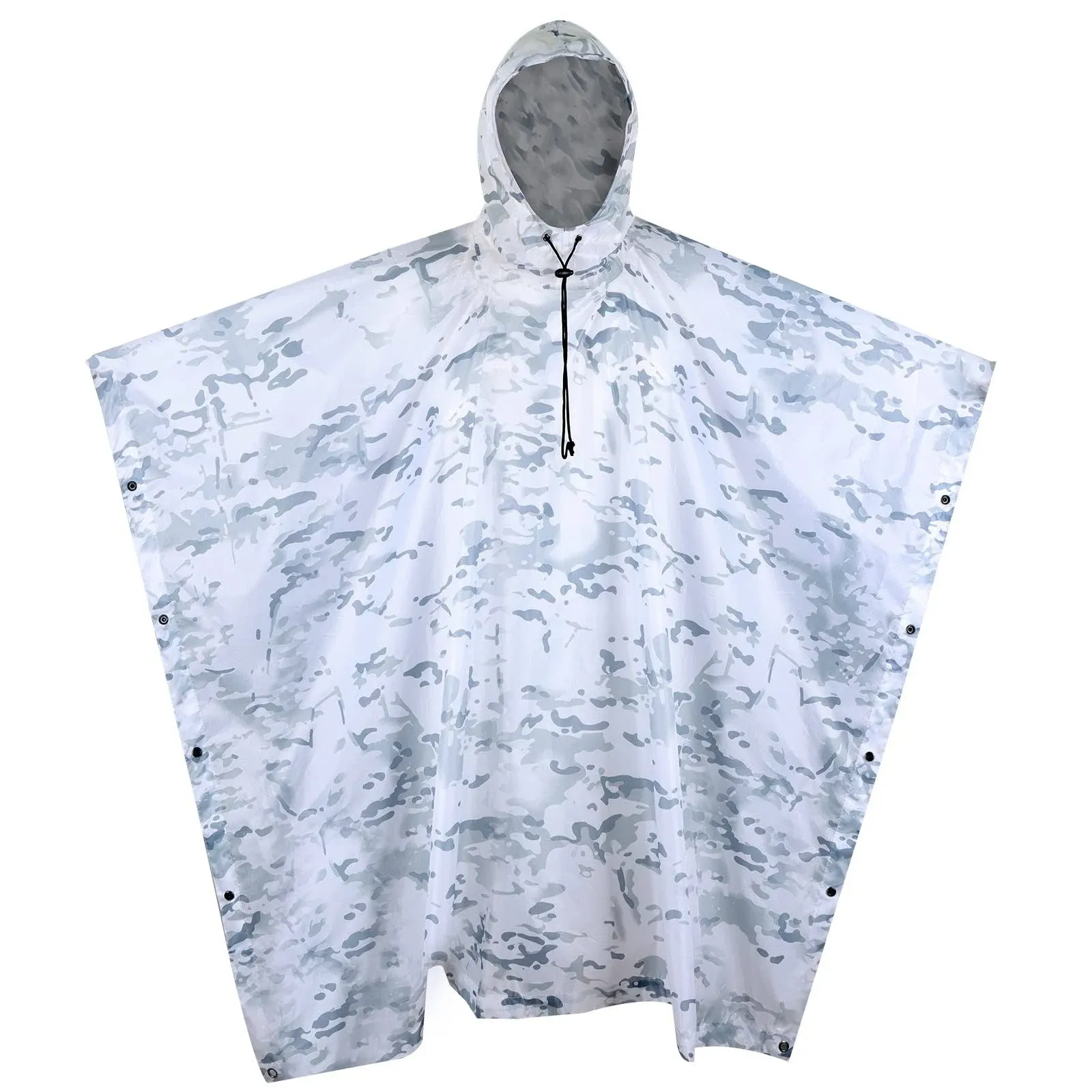 GRVCN Military Rain Poncho, Camouflage Raincoat Outdoor Waterproof Lightweight