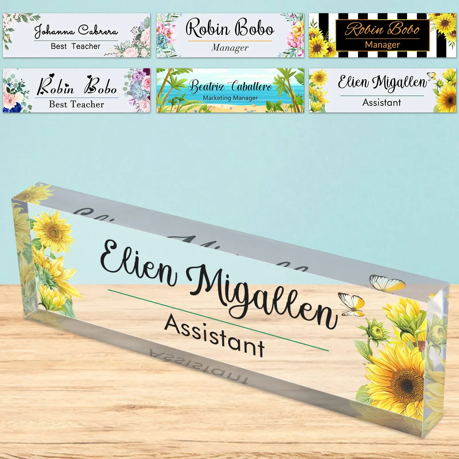 Westpearl Desk Name Plate Personalized Custom Acrylic Block Nameplate Sign for ...