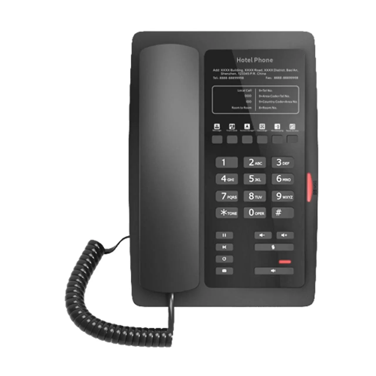 Fanvil H3W Black Wi-Fi IP Phone wireless built-in 2.4Ghz, USB port for phone charging