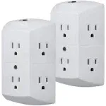 GE 46854 6 Outlet Extender, 2 Pack, White, 2 Count