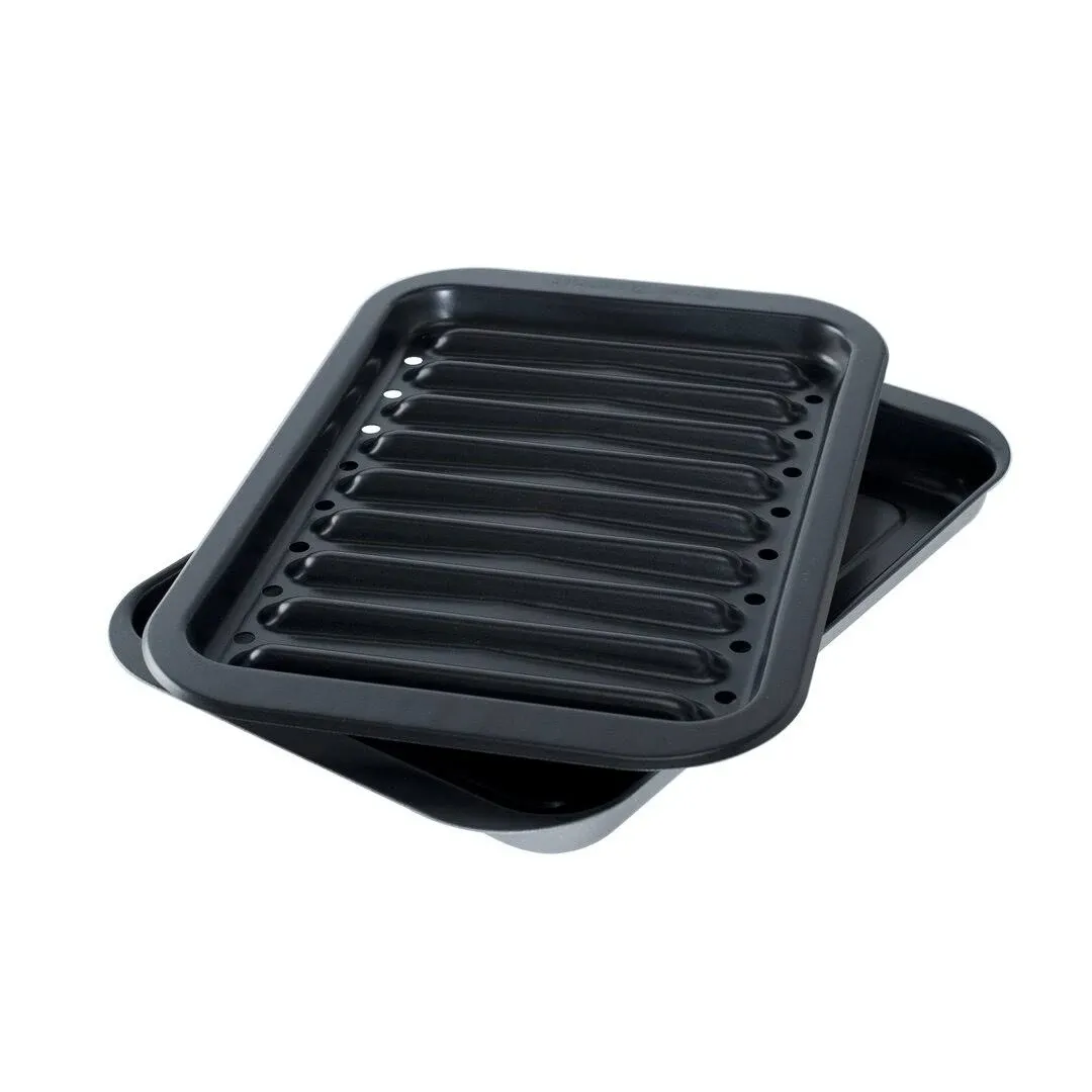 Nordic Ware OVEN ESSENTIALS 2 Piece BROILER PAN 14.9 x 9.75 x 1.25” Made In 🇺🇸