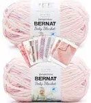 Bernat Baby Blanket Yarn - Big Ball (10.5 oz) - 2 Pack with Pattern Cards in Color (Raspberry Kisses)