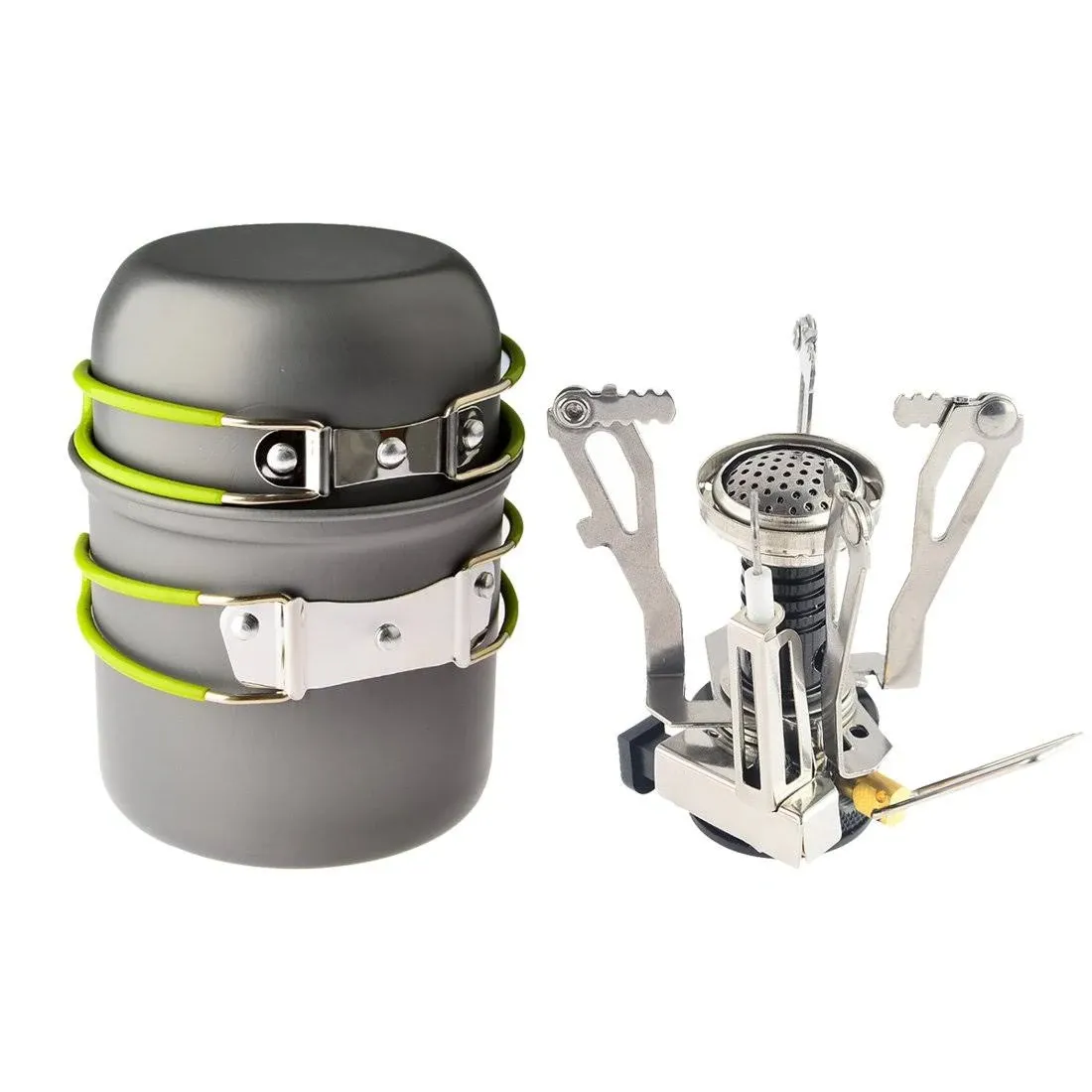 Petforu Outdoor Camping Stove, Hiking Backpacking Picnic Cookware, Camp Stove.