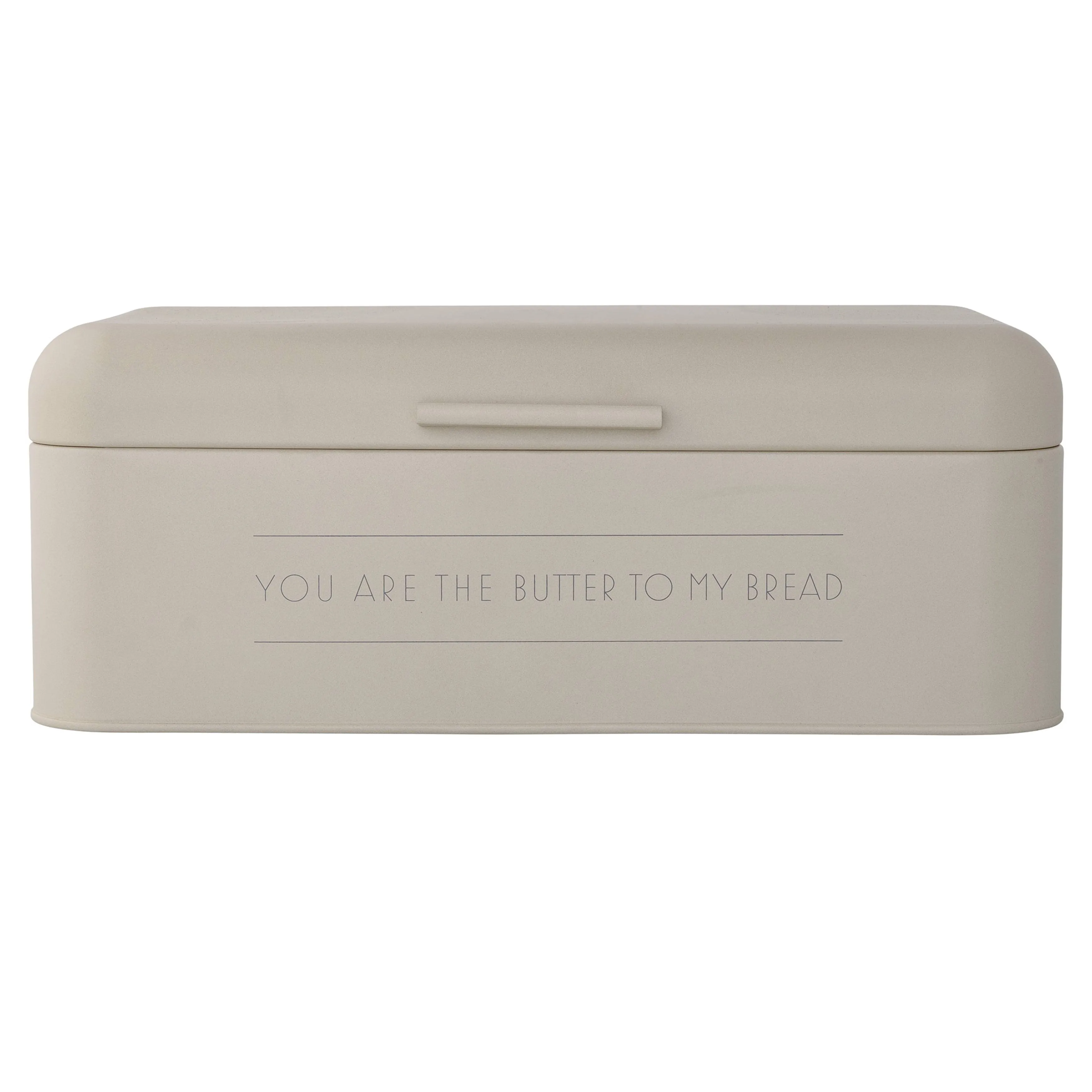 Bloomingville "You are the Butter to My Bread" Off White & Grey Metal Bread Bin