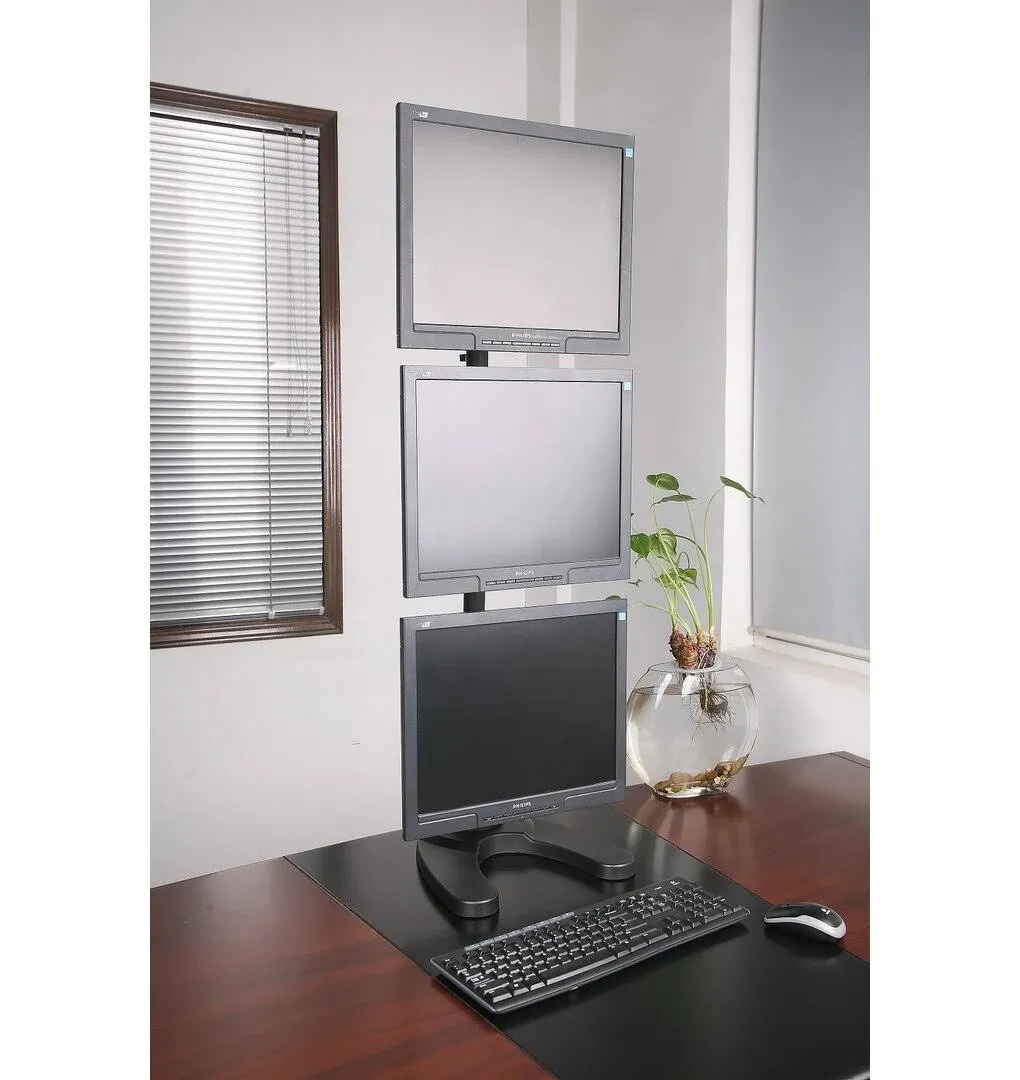 Vertical Triple 13” to 27" Monitor Desk Stand