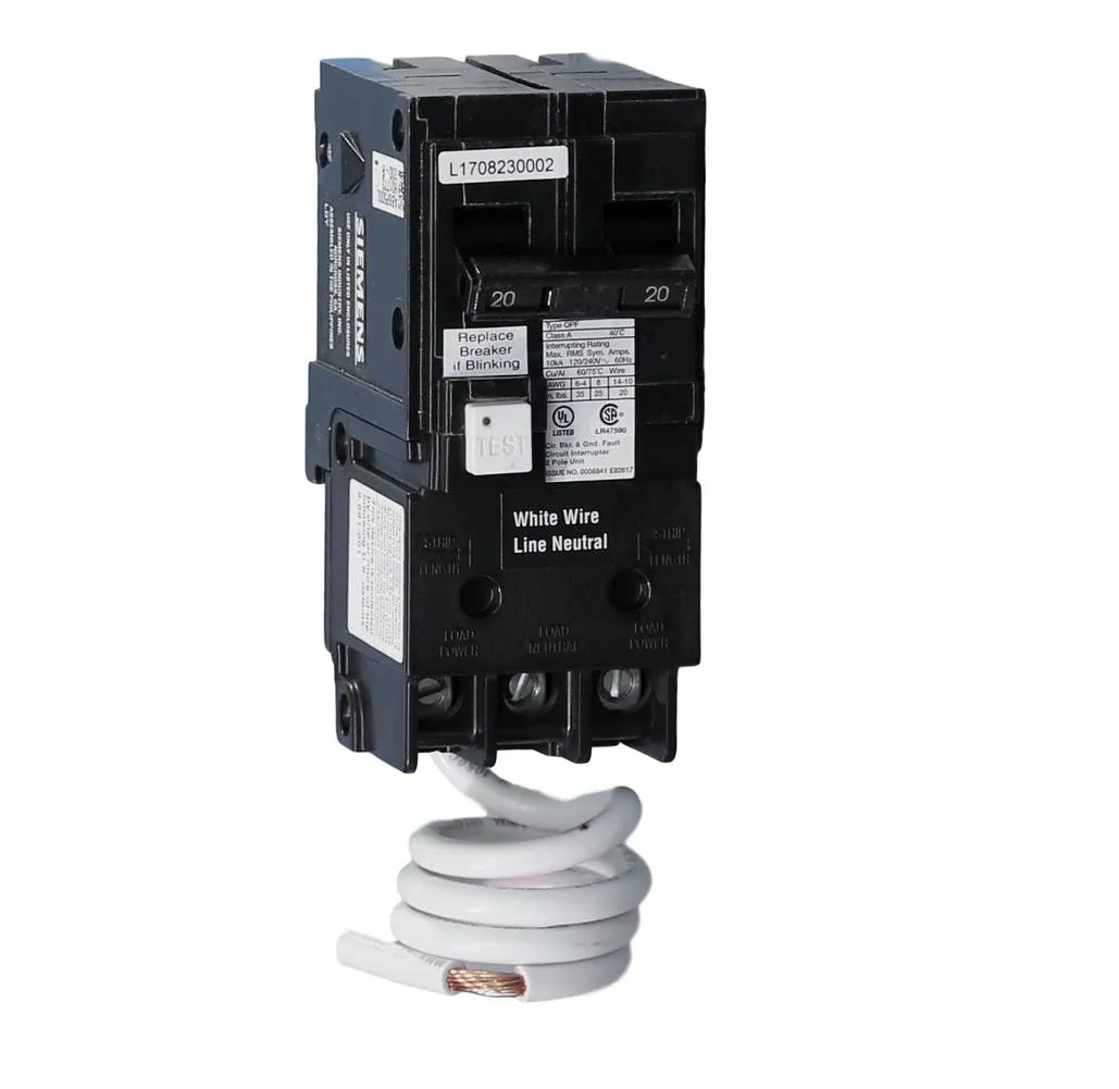 Siemens 2 Pole 20 amp GFCI breaker