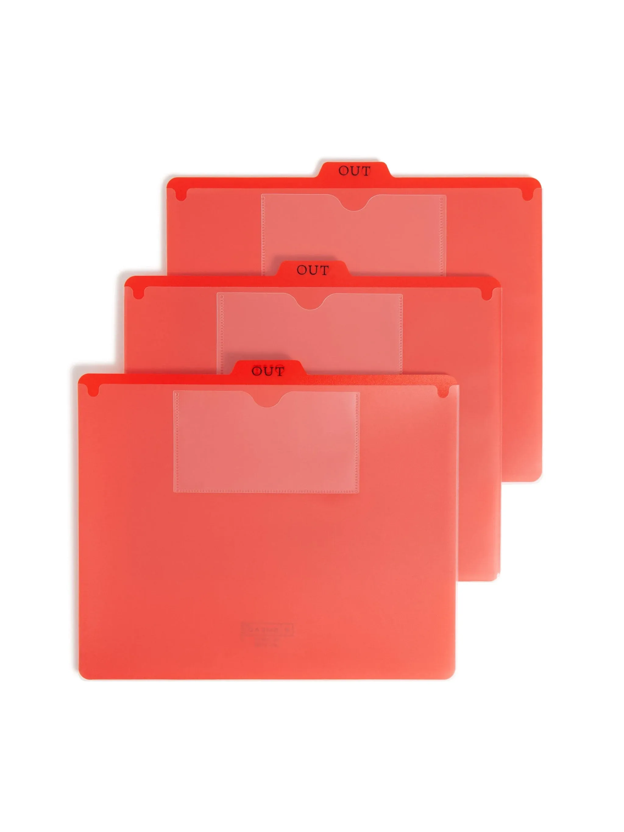 Smead Poly Out Guide Two-Pocket Style, 1/5-Cut Tab Center Position, Guide Height, Letter Size, Red, 50 per Box (51920)