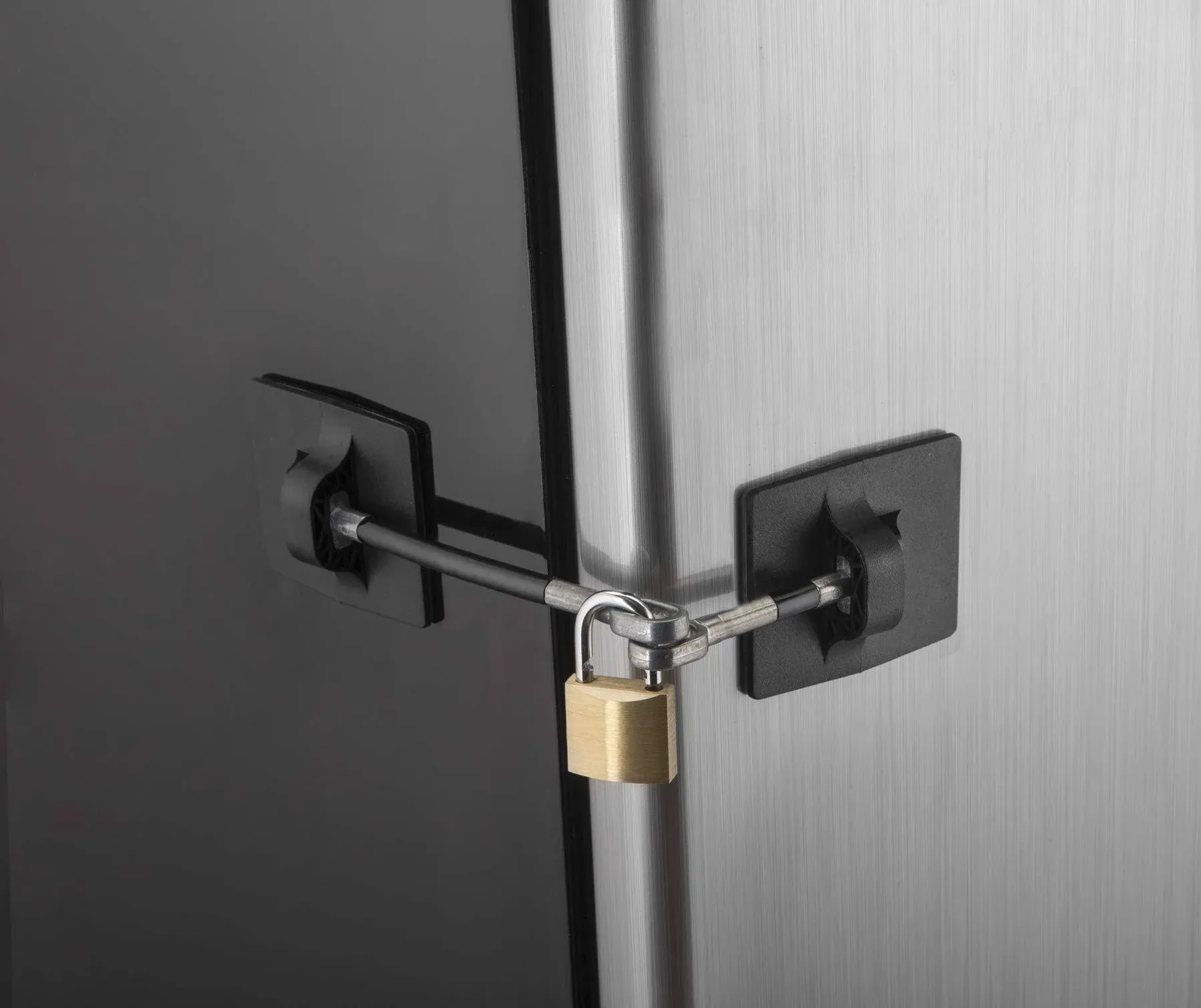 Guardianite Premium Refrigerator Door Lock with Built-in Keyed Black 