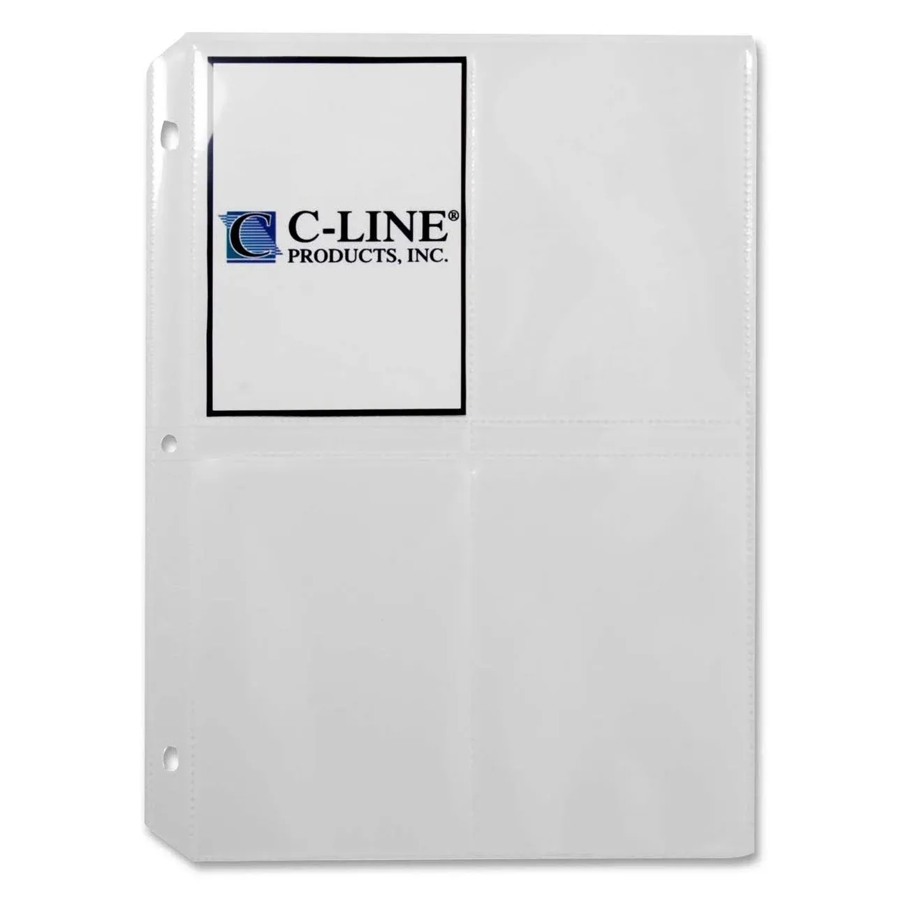 C-Line Clear Photo Pages for 8, 3-1/2 x 5 Photos, 3-Hole Punched,