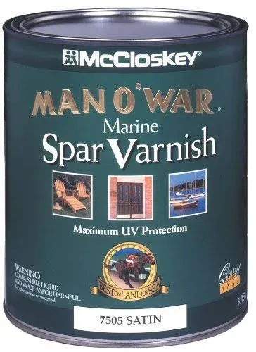 McCloskey 6535 Man O'War Marine Spar Varnish Satin 1 Quart