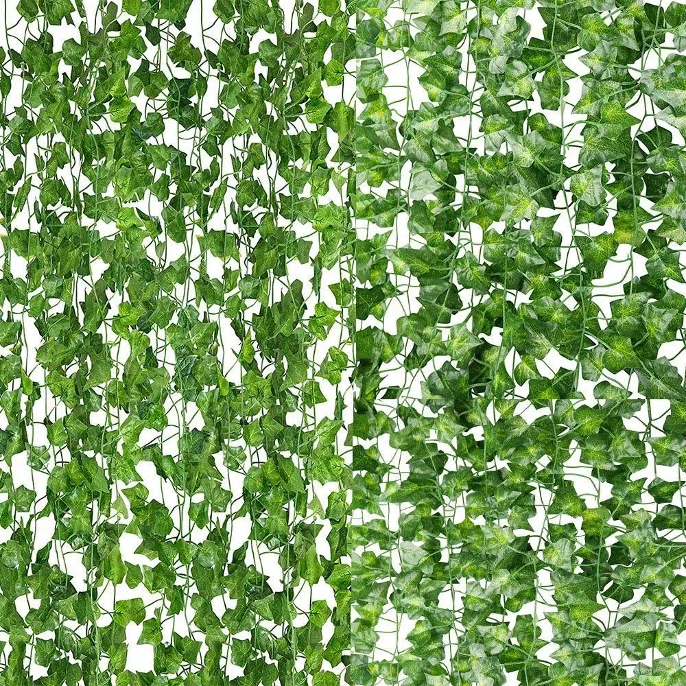 84ft Artificial Vines with Leaves Fake Ivy Foliage Flowers Hanging Garland 12pcs ...