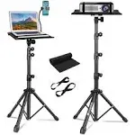 Projector Tripod Stand - Laptop Tripod Adjustable Height 23 to 63 inch DJ Mixer Stand Up Desk The Outdoor Computer Desk Stand Portable with Gooseneck