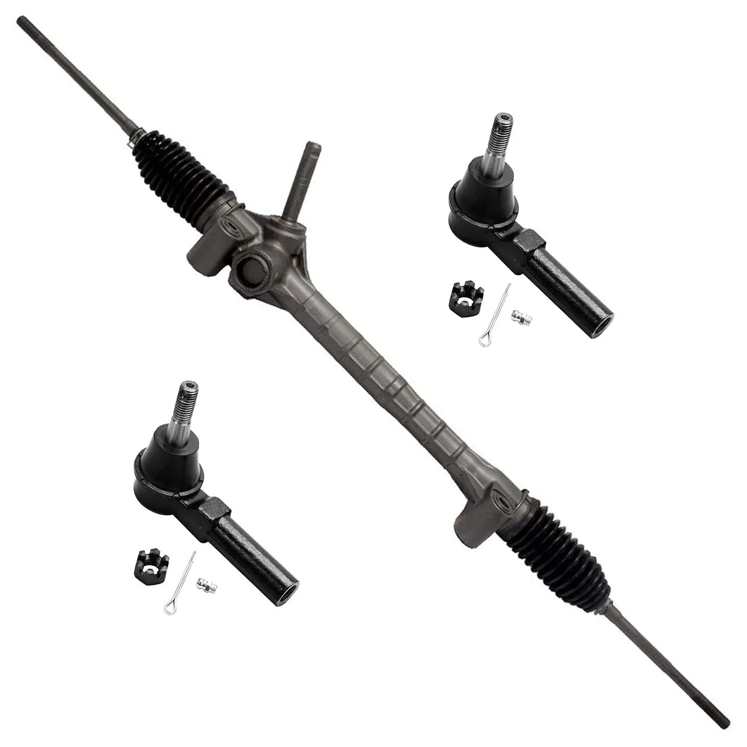 Detroit Axle - Front Rack & Pinion Kit for Chevrolet Cobalt HHR Pontiac G5 Saturn Ion, 1 Power Steering Rack & Pinion Assembly 2 Outer Tie Rod Ends Replacement