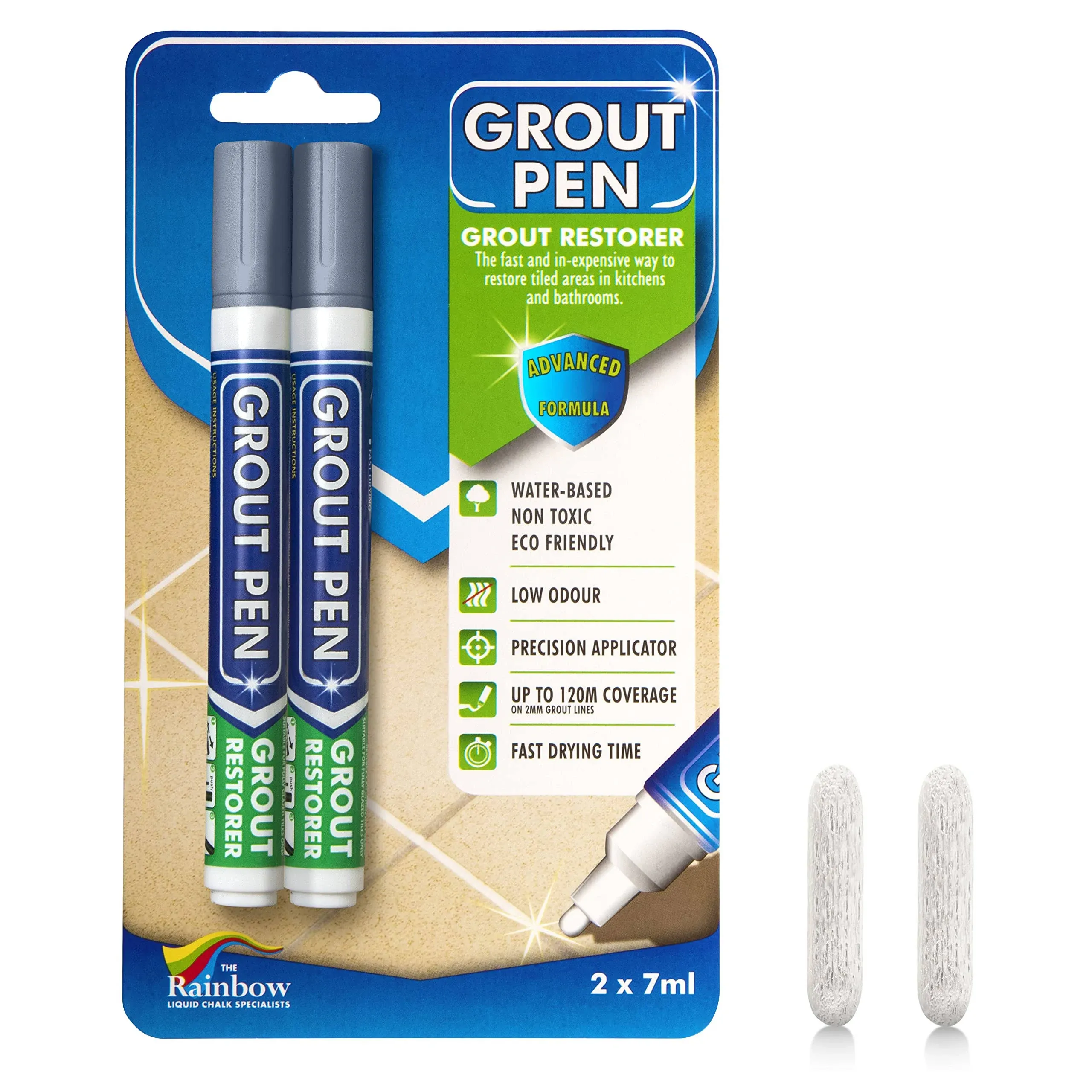 GROUT PEN -- Grey Tile Paint Marker -- Waterproof with TWO Extra Tips