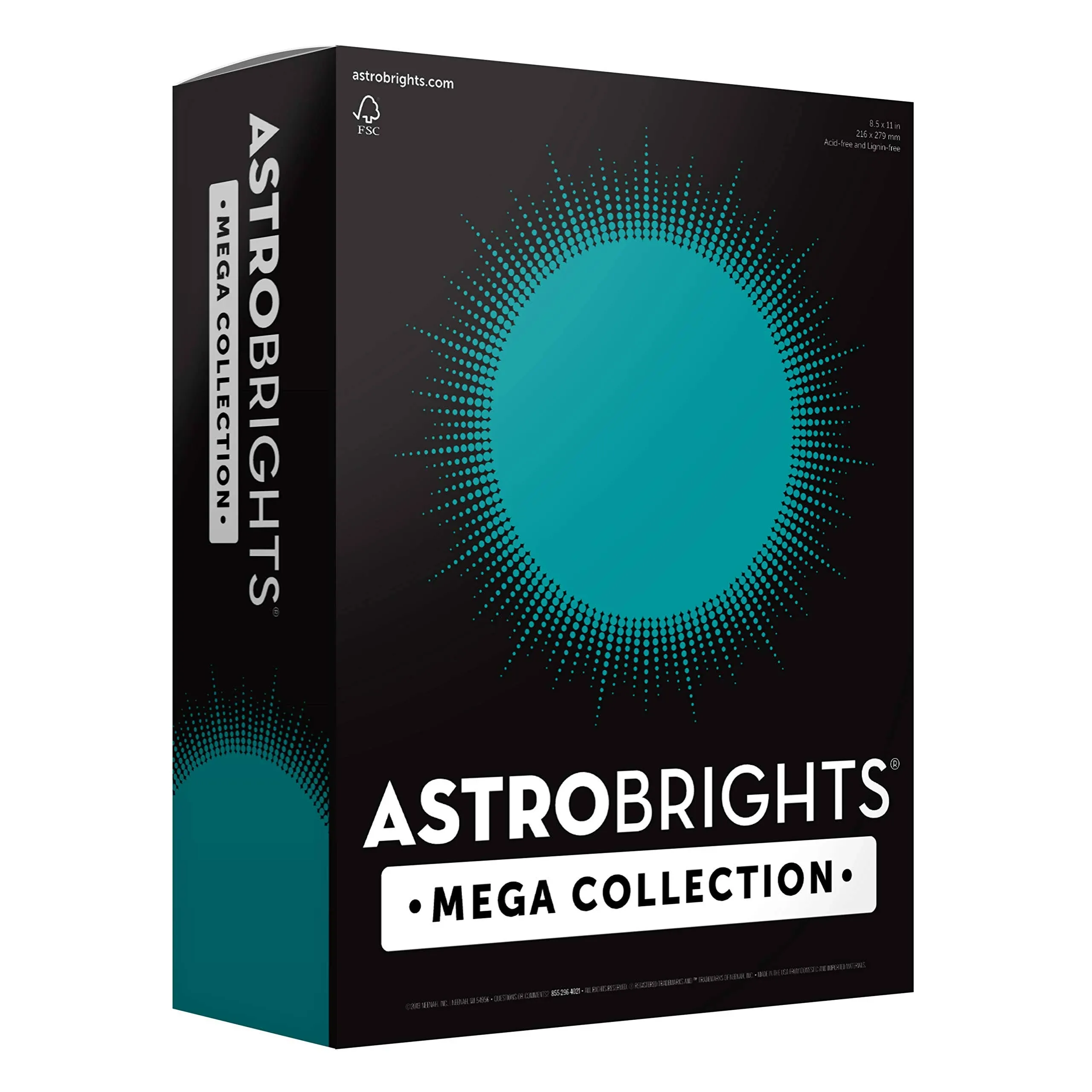 Astrobrights Mega Collection, Colored Paper, Bright Teal, 625 Sheets, 24 lb/89 gsm, 8.5" x 11" - MORE SHEETS! (91693)