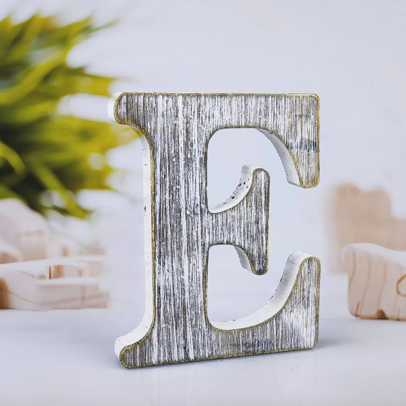 WOODOUNAI 4 Inch Wood Letters Unfinished Rustic Wood Letters for Wall Decor Decorative Standing Letters Slices Sign Board Decoration for Craft Home