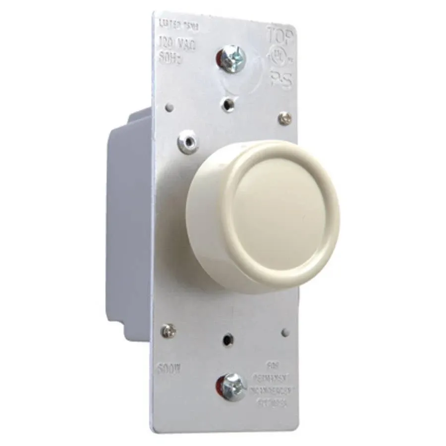 Pass & Seymour R600pltkv Single Pole Rotary Power Dimmer Switch, 600 Watt