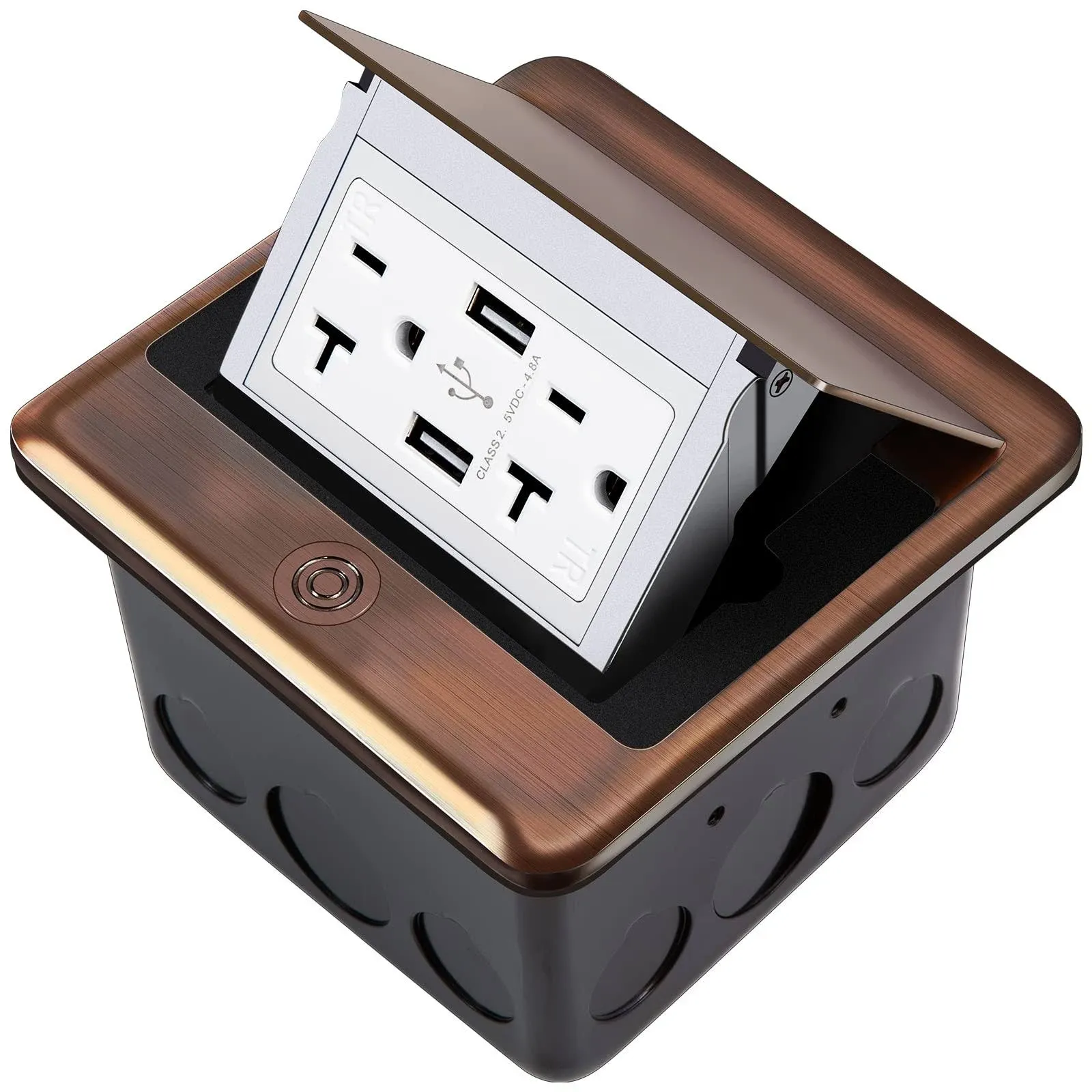 Vagueior Pop-Up Floor Box Kit 48A USB Outlet 20A Tamper-Resistant Receptacle ...