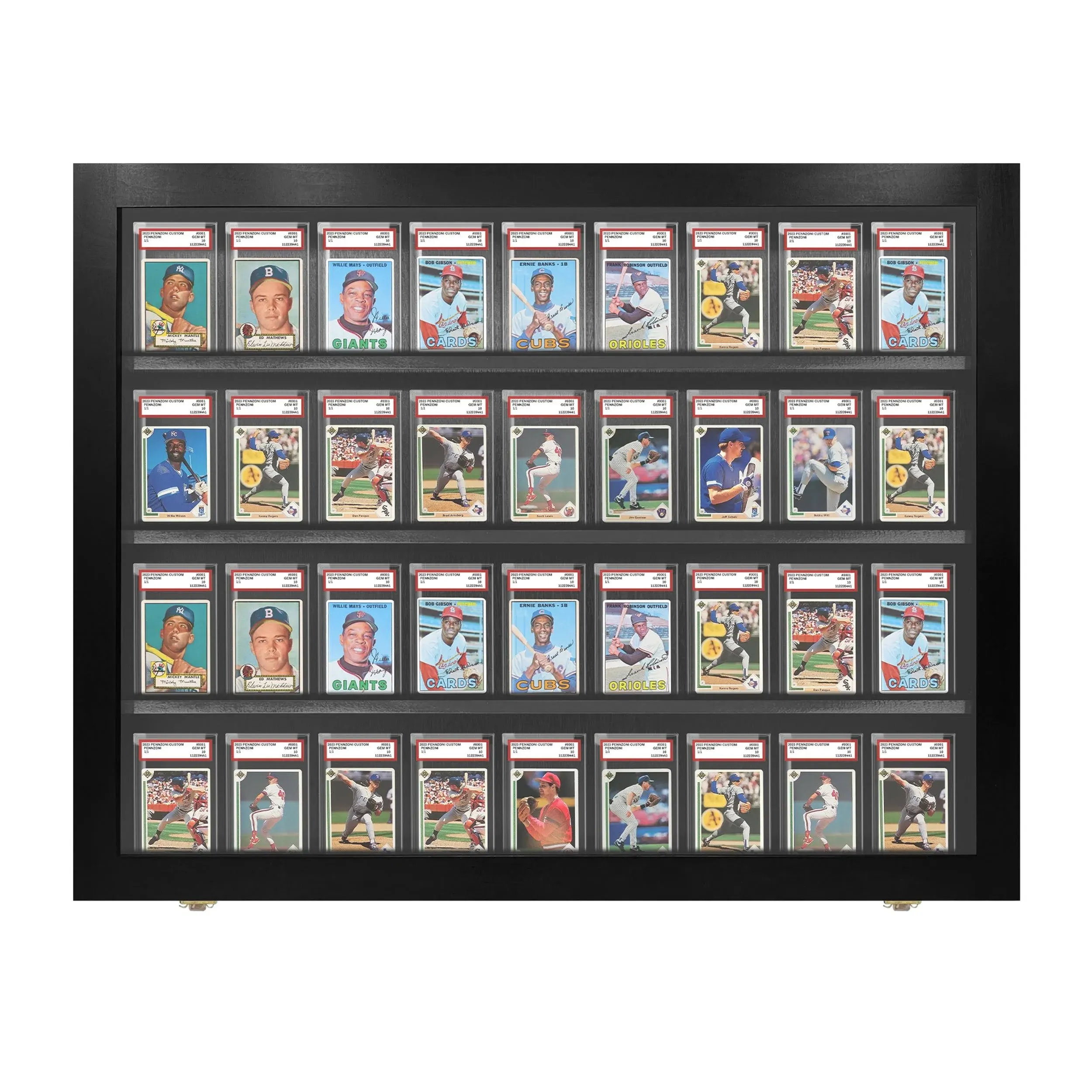 Pennzoni Baseball Card Display Case 50 Graded Cards Acrylic Frame