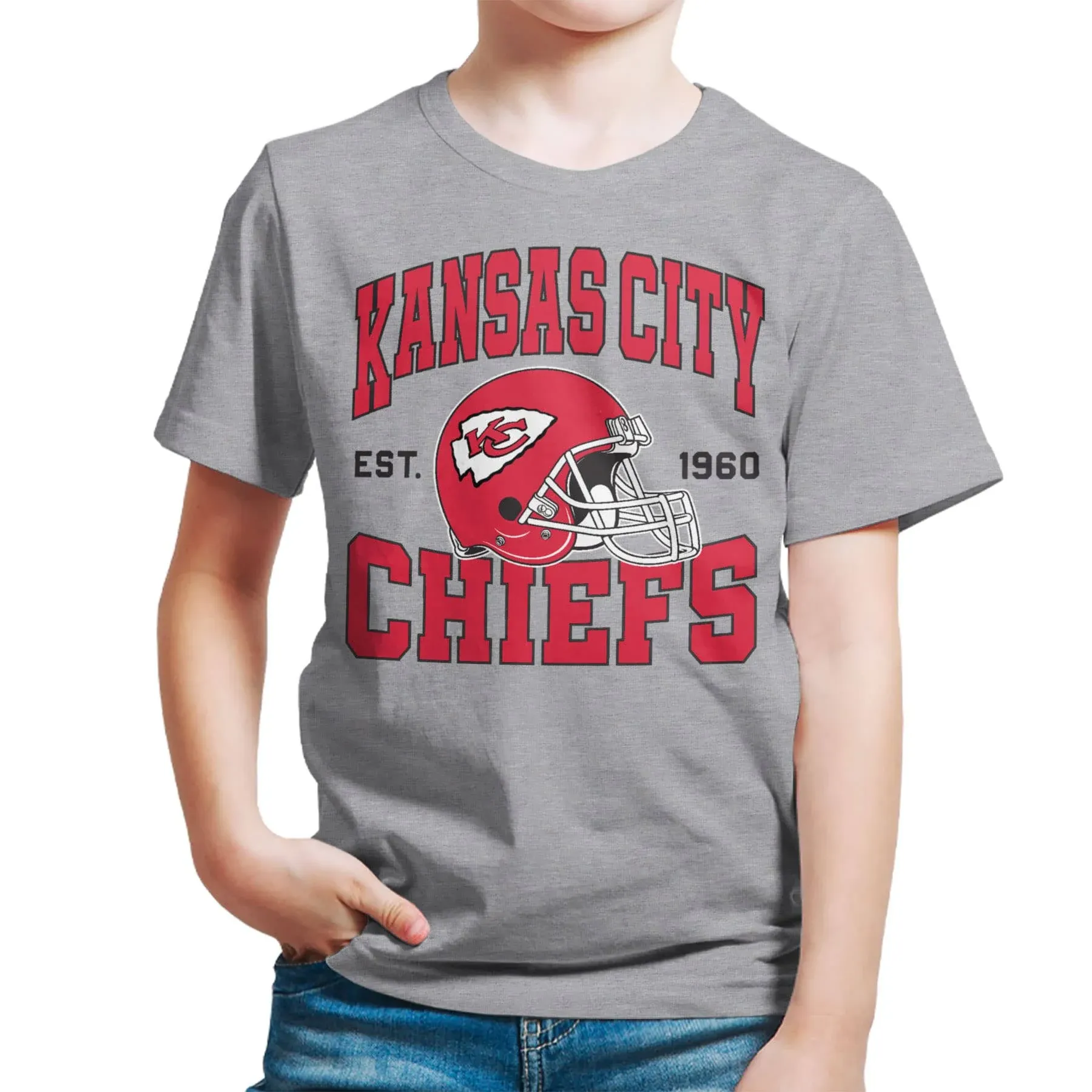 Junk Food Clothing x NFL - Team Helmet - Kids Short Sleeve Fan Shirt for Boys and Girls - Officially Licensed NFL Apparel