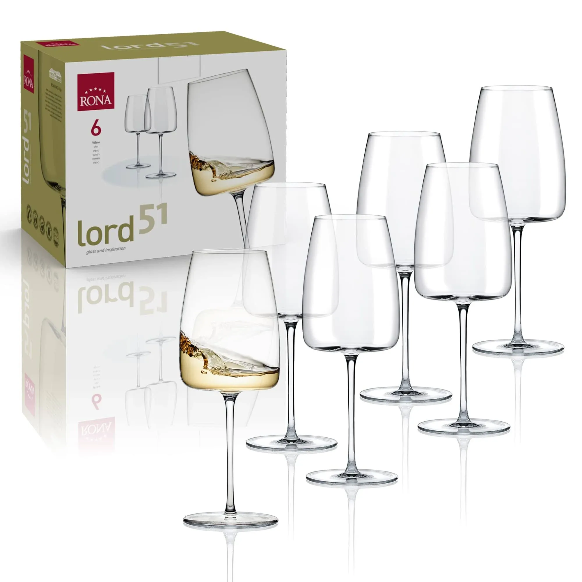 Lord 51 Wine, 17 oz. Crystal Red Wine Glass, Set of 6, Size: One size, Clear