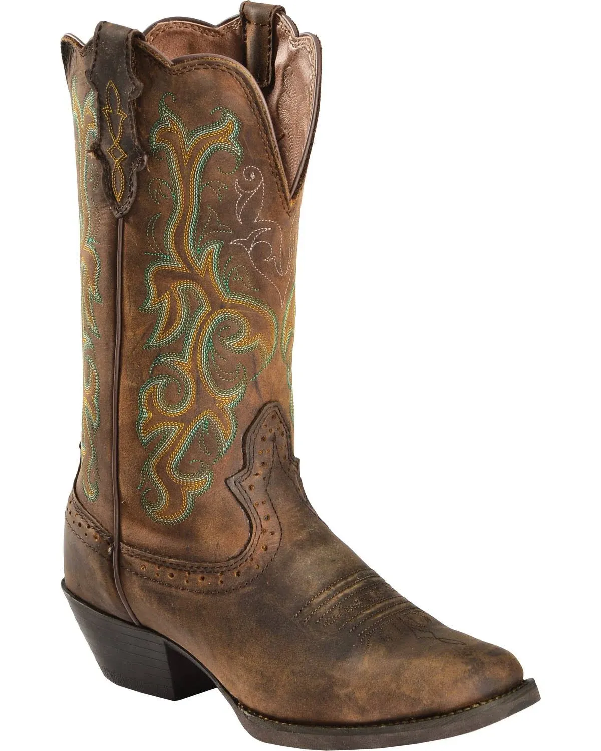 Justin Stampede Womens Durant Cowgirl Boots Size 6.5 B Sorrel Apache L2552