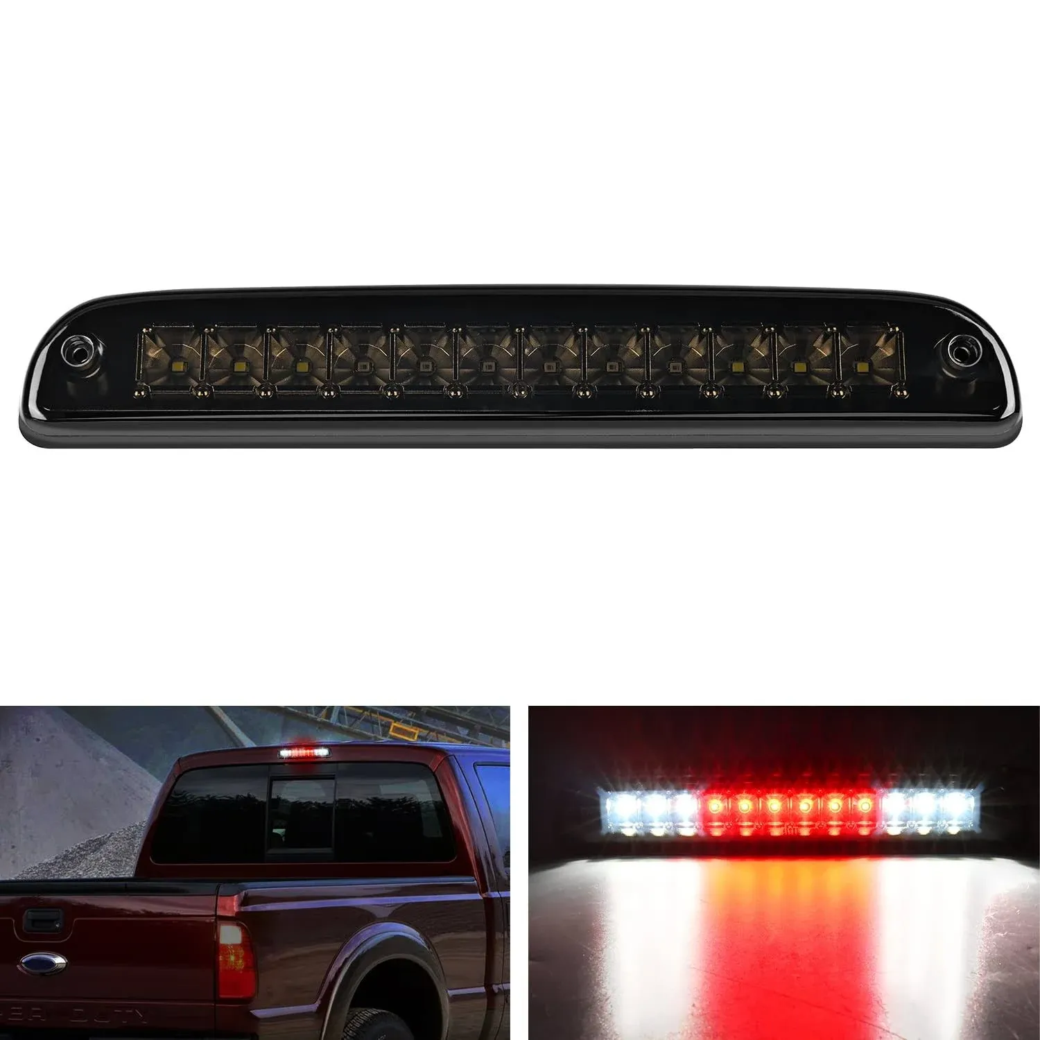 Nilight Third Brake Light Tail High Mount 3rd Stop Cargo Reverse LED Lights For 1999-2016 Ford Ranger F-250 F-350 F-450 F-550 Super Duty 1994-2010 Mazda B2300 B3000 B4000