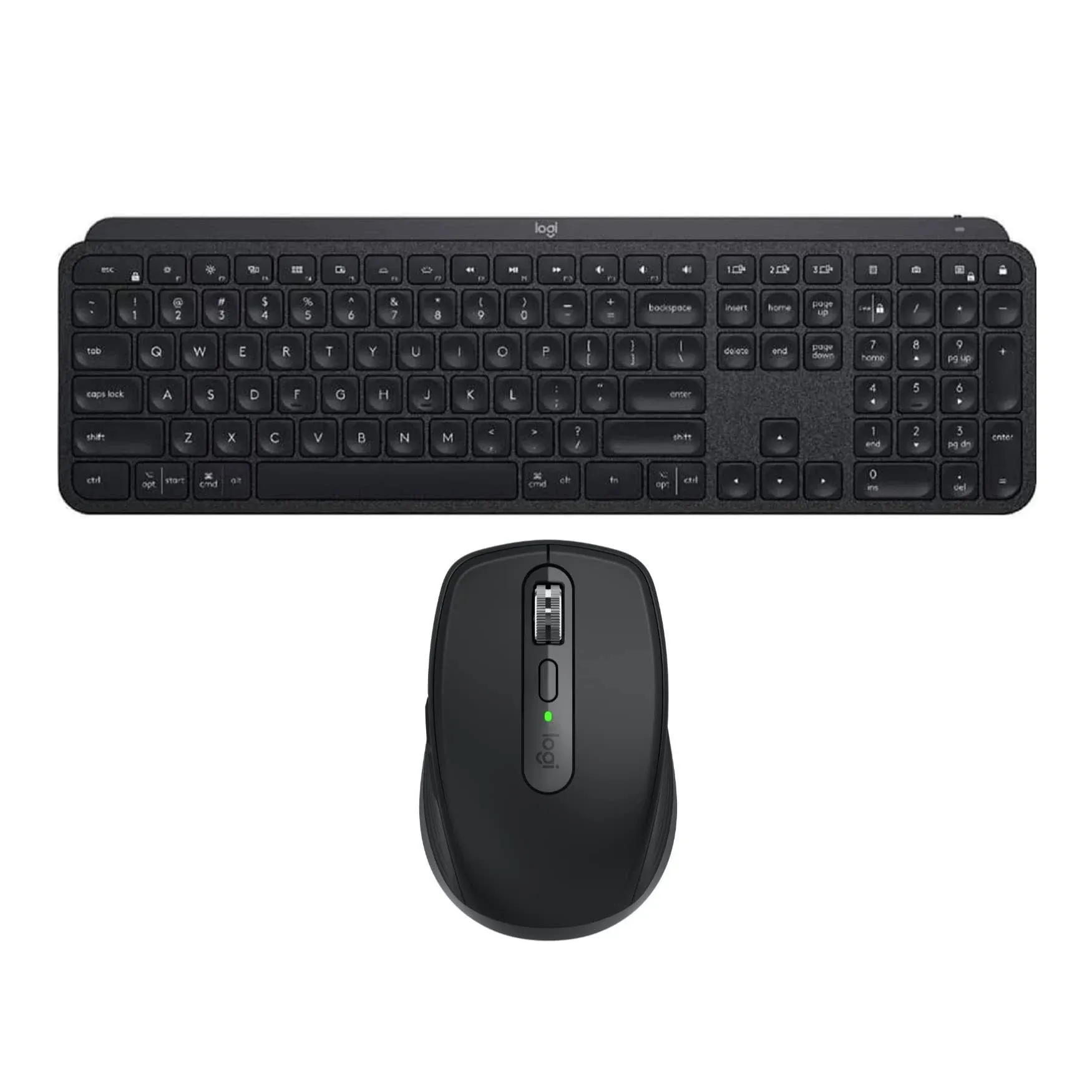 Logitech MX Anywhere 3 Compact Performance Mouse (Black) Bundle with MX Keys ...