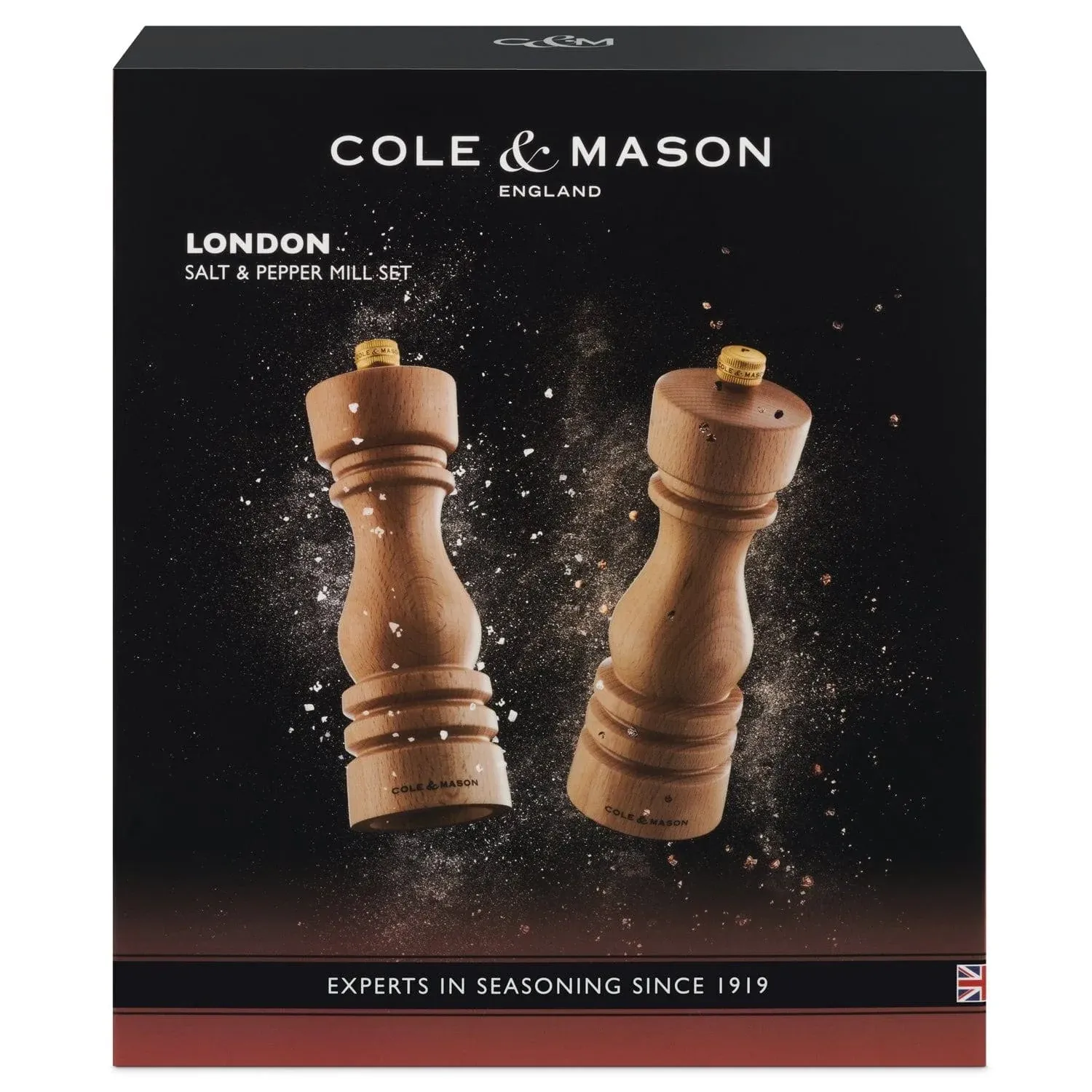 Cole & Mason London Refillable Spice Mill - Kitchen & Home Accessory - Salt & Pepper Grinder Set - Salt Mill with Ceramic Mechanism - Pepper Mill with Carbon Steel Mechanism - 5", Chocolate Wood